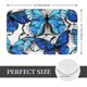 thumbnail image 2 of Balery Blue and White Butterflies Felpudo de franela, resistente a las manchas y a la decoloración, para uso interior y exterior, fácil de limpiar, 40 x 60 cm, 2 of 7