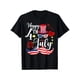 thumbnail image 1 of Happy 4th of July Patriotic American Flag Fashion Glasses Graphic T-Shirt - Black with Red White Blue Stars & Stripes Print, Unisex Casual Short Sleeve Round Neck Tee, 1 of 6