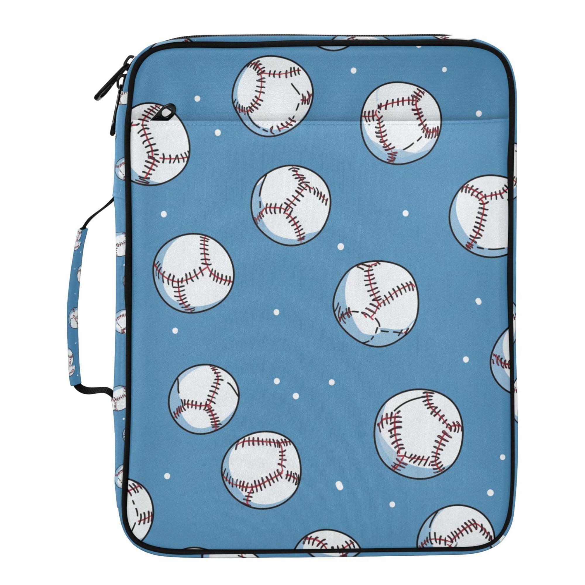FORMRS Accordion File Folder A4 Size 7-Pocket Expanding Document Organizer Bag with 3 Ring Binder, Baseballs Pattern