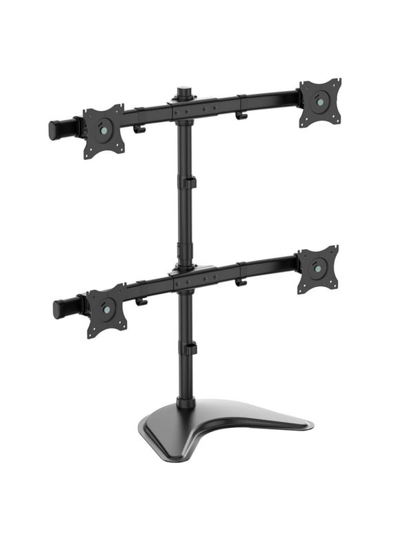 Tripp Lite TV Desk Mount Monitor Stand Quad-Display Swivel Tilt for 13-27in Flat Screen Displays - Up to 27" Screen Support - 70.55 lb Load Capacity - 32.3" Height x 31.7" Width x 12.4