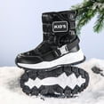 thumbnail image 5 of Glisme Boys Girls Snow Boots Solid Color Boots Non Warm Padded Thickened Boots Versatile Black Boots Size 5.5-6 Years, 5 of 9