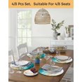 thumbnail image 5 of 13 Inch Round Placemats Set of 6, Turquoise Summer Beach Coastal Non Slip Heat Insulation PP Table Mats, Nautical Beige Seaside Washable Place Mats for Kitchen Dining Party Table Decor, 5 of 7