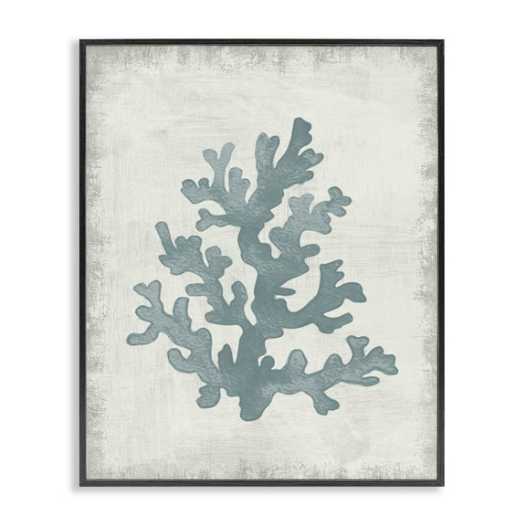 Stupell Industries Blue Coral Form Nautical & Beach Painting Black Framed Art Print Wall Art, 11 x 14