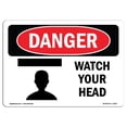 thumbnail image 1 of SignMission OS-DS-P-710-L-1603 OSHA Danger Sign - Watch Your Head, 1 of 1