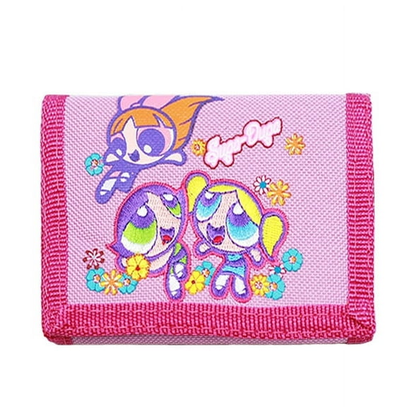 Wallet - Power Puff Girls - w/Flowers - Purple Trifold New Gift Toys ppcw01r