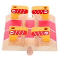 thumbnail image 4 of Accesorios para vías de tren de madera, plataforma de bloqueo de carretera de madera con estación de barricada, sistema ferroviario de madera para niños, juguetes educativos para el tiempo de juego, 4 of 7