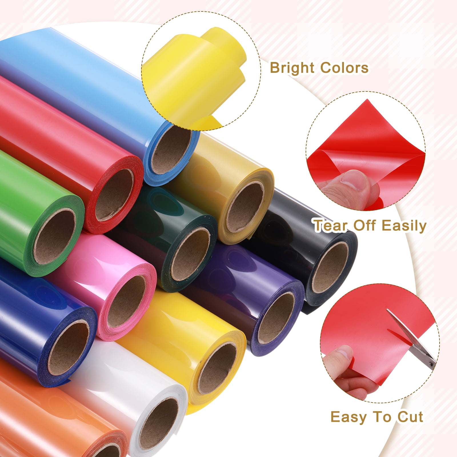 Uxcell Heat Transfer Vinyl Roll, 12" x 9.8ft HTV Iron on Transfer Vinyl for T-Shirts Craft Cutter Cutting Machine, Easy to Cut and Weed (Pink)