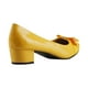 thumbnail image 4 of Krisp - Zapatos de piel con tacón bajo y lacito para chica mujer (Amarillo), 4 of 5