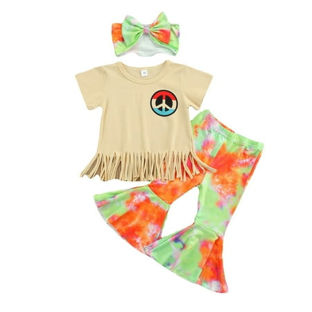 

Baby 1z Girl s 3 Piece Outfits Short Sleeve Top And Tie Dye Pants Set Baby Wrapping Blanket