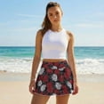 thumbnail image 4 of SEANATIVE Womens Tennis Skirt High Waisted Athletic Skorts Lightweight Pleated Tennis Skirts with Pockets Built-in Shorts Golf Pickleball Workout Skort for Running Casual, L, Rose Red Black, 4 of 7