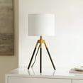 thumbnail image 5 of SAFAVIEH Jupiter 22 in. Modern Black Iron Table Lamp with White 100% Cotton Shade, 5 of 6