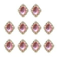 thumbnail image 1 of KLKCMS 10 Piece Diamante Rhinestone Beads Flat Back Button Scrapbook Sewing Craft Pink 30x25mm, 1 of 9