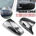 thumbnail image 1 of 2pcs Facelifted Excellent Modified Rearview Bright Black Carbon Fiber Pattern Mirror Cover Caps For Bmw X5 E70 X6 E71 2008-2013, 1 of 4