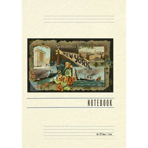 Vintage Lined Notebook Greetings from New York City, (Paperback)