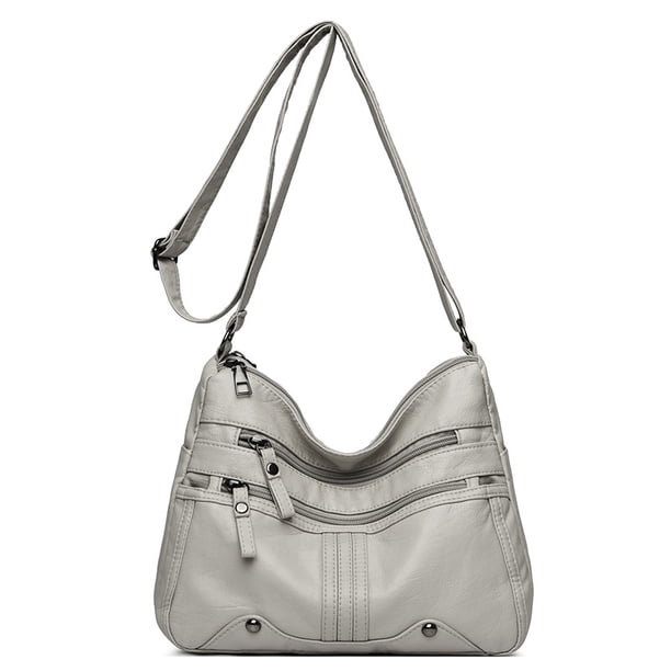 Bolso de mujer de mediana edad y mayor Bolso bandolera de cuero suave Mochila informal de mujer de mediana edad con múltiples compartimentos para mujer