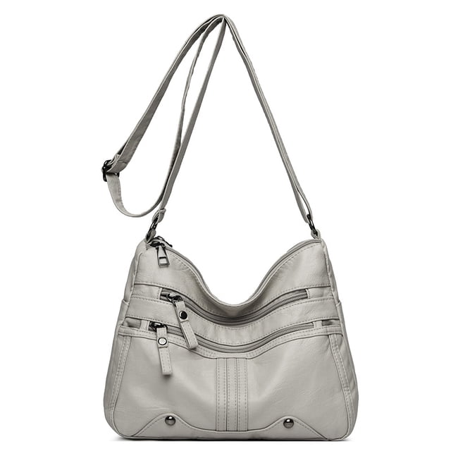 Bolso de mujer de mediana edad y mayor Bolso bandolera de cuero suave Mochila informal de mujer de mediana edad con múltiples compartimentos para mujer