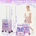 thumbnail image 2 of Kids Hardshell Luggage Sets with Wheels  Carry on Suitcases for Girls with Travel Pillow Airline Approved 16 Inch, 2 of 7