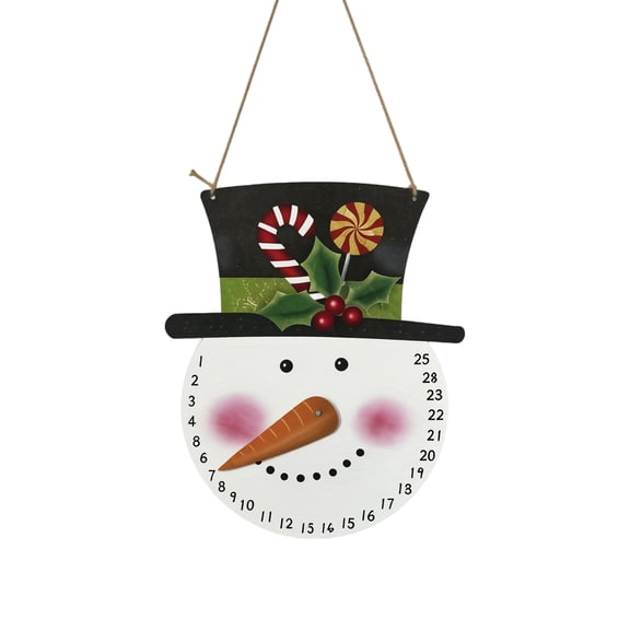 Christmas Advent Calendar Snowman Santa Metal Wall Decor Indoor Outdoor Holiday Decoration 1 Pack