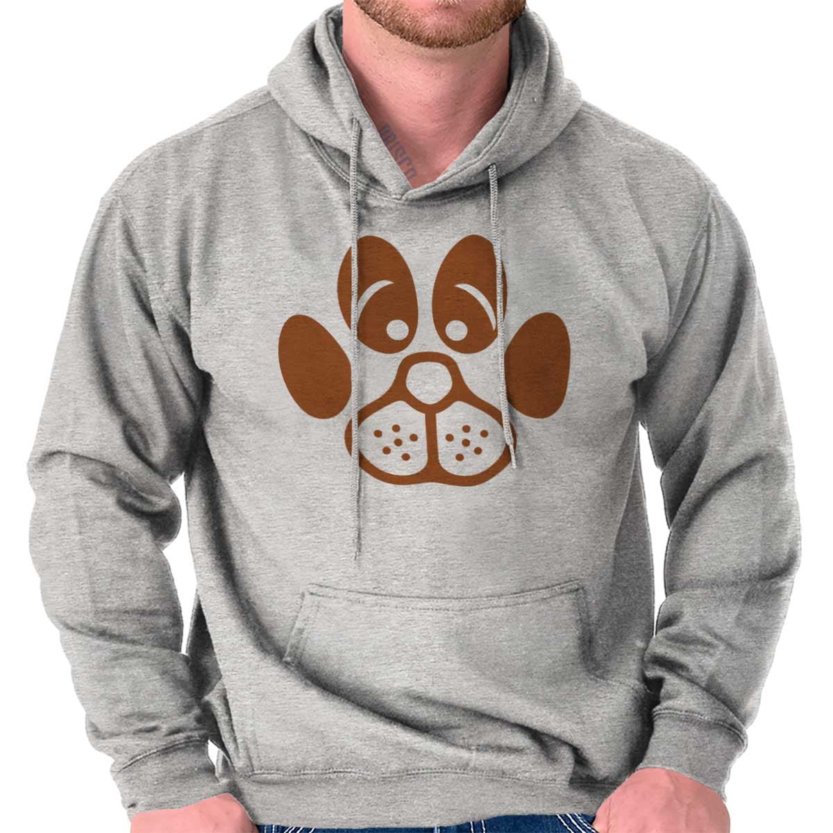 Brisco Brands Paw Print Dog Puppy Animal Pet Pullover Hoodie Sweatshirt