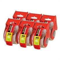 Scotch 1.5" Core Packing Tape with Dispenser, 6 Rolls