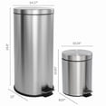 thumbnail image 3 of happimess Oscar 8-Gallon Step-Open Trash Can with FREE Mini Trash Can, Stainless Steel, 3 of 10