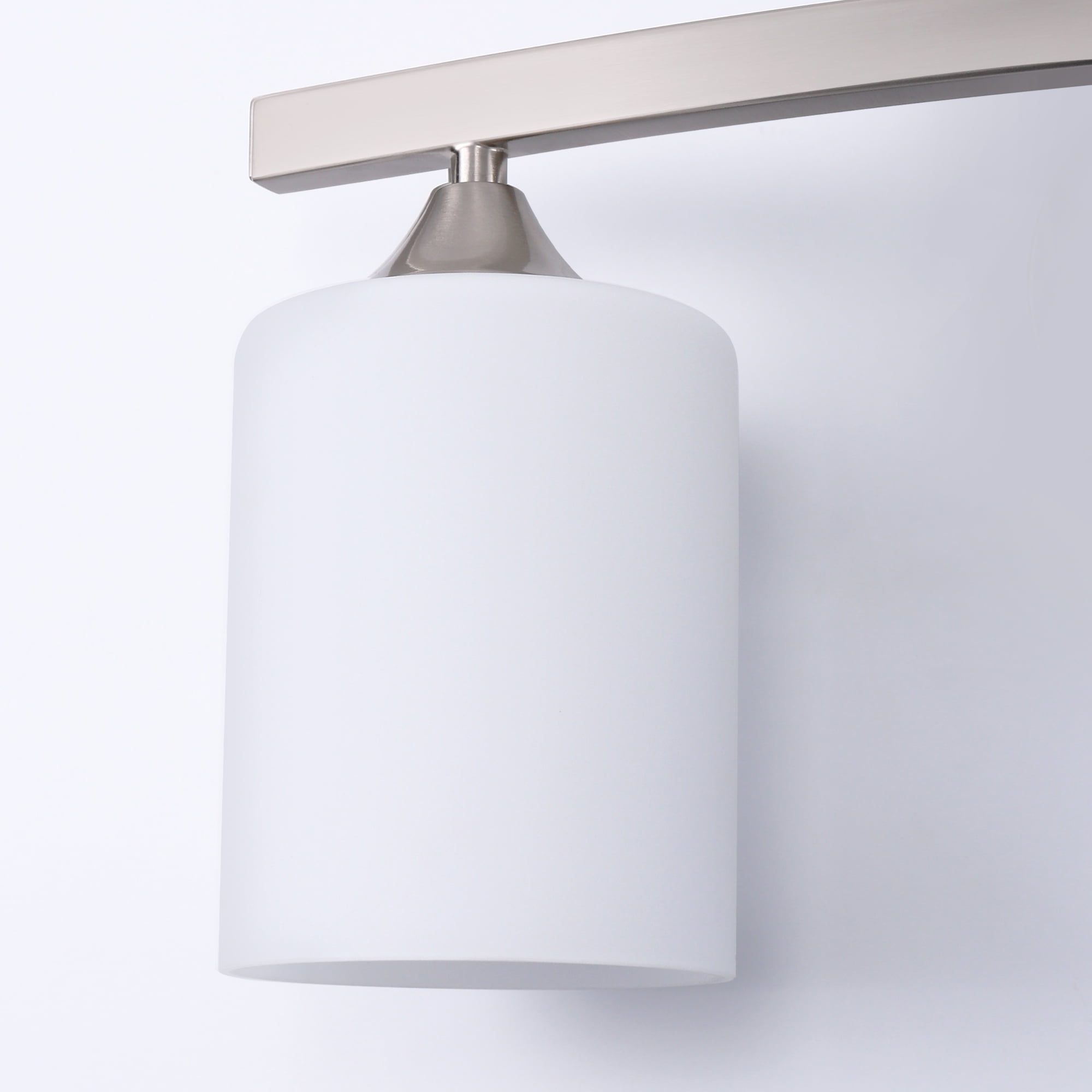Briignite 3-Light Bathroom Light Fixture with Milk Glass Shades, Modern Stylish Vanity Lighting Fixtures for Bathroom, Chrome and White