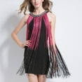 thumbnail image 6 of Lovskoo Women's 2024 Flapper Dresses 1920S Vintage Swing Long Tassel Fringe Ballroom Dance Cocktail Dress Hot Pink, 6 of 9