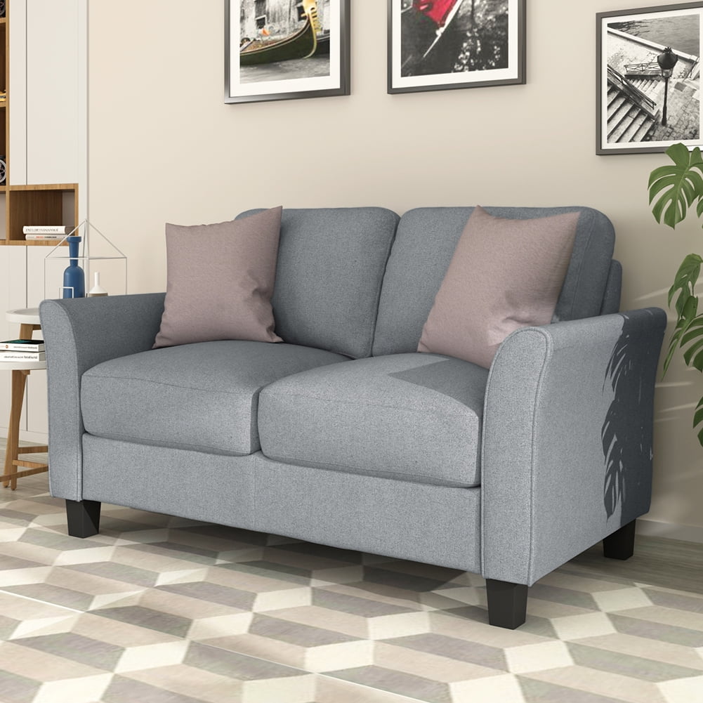 Kadyn Mid-Century Modern Loveseat Sofa, 2 Seater Sofa, Living Room Sofa for Home, Office, Gray