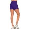 thumbnail image 5 of ACTIVE UNIFORMS Women's High Waist Yoga Shorts Tummy Control with Deep Pockets (Purple, Medium), 5 of 6