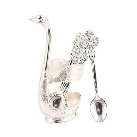 

Decorative Swan Base Holder Coffee Spoons Holder for Hotel Home Decoration Spoon Argent