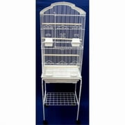 6804-4814WHT Shall Top Small Bird Cage with Stand in White