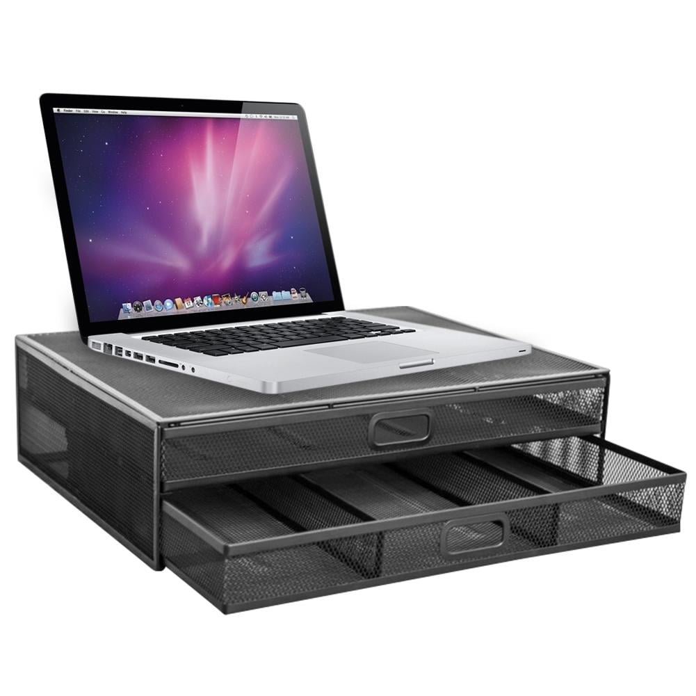 Desk Monitor Riser Organizer Computer Stand Metal Drawer Laptop Printer Stand 