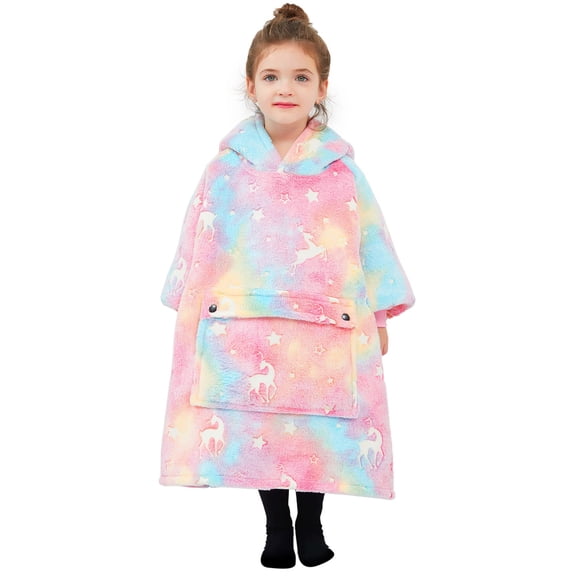 Sudadera portátil con capucha que brilla en la oscuridad para niños de 2 a 6 años