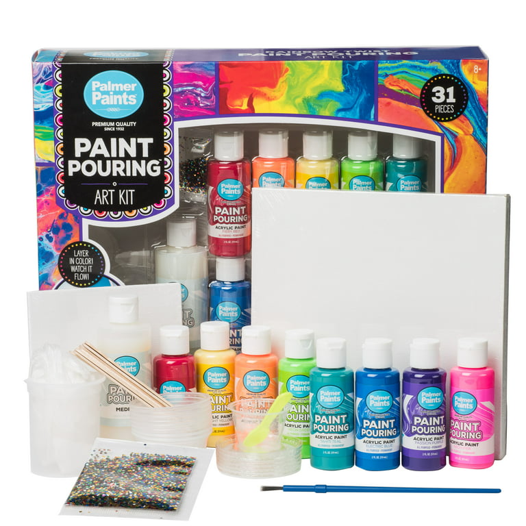  ARTEZA Acrylic Pouring Paint Set, 8 Rainbow Colors, 4 oz  Bottles Canvas Boards for Painting, Multipack of 28, Art Supplies for  Acrylic Pouring and Oil Painting : Arts, Crafts & Sewing