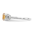 thumbnail image 4 of 10K White Gold Ring Band with Stones (11) November Citrine Oval Yellow Diamond Round, Size 5, 4 of 5