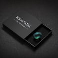 thumbnail image 4 of King Will Silicone Wedding Rings For Men Women, 6.6mm Wide 1.8mm Ultra Thin Peacock Feather Pattern Lasered Rubber Wedding Bands, Dark Green, Breathable Comfort Fit Size 10, 4 of 6