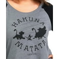 thumbnail image 3 of Lion King Women's Hakuna Matata Grey/Black Raglan Plus Size T-Shirt, 3 of 6