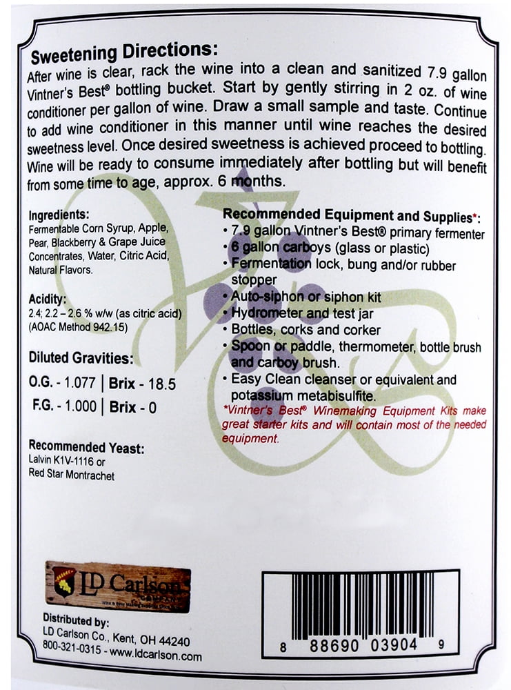 LD Carlson Vintner's Best Blackberry Fruit Wine Base