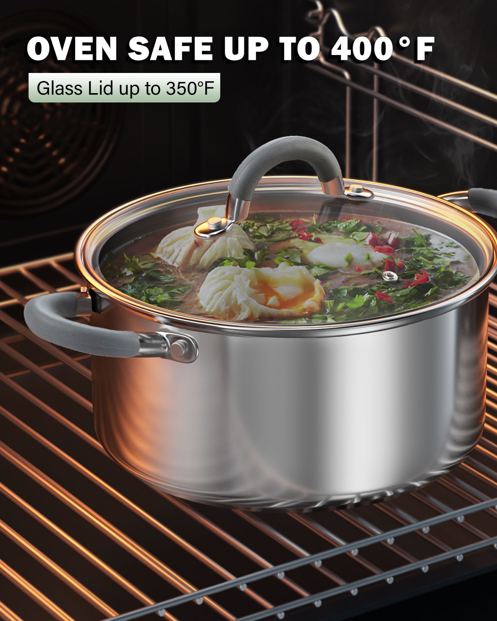 Cook N Home Basics 12-Piece Stainless Steel Cookware Set photo 8