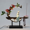 thumbnail image 3 of Backflow Incense Burner with LED Light Retro Cone Incense Burner Holder Fountain Decor, 3 of 12