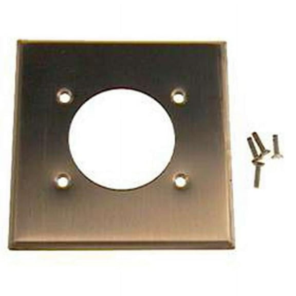 Aluminum Finish Two Gang Power Outlet Receptacle Wallplate