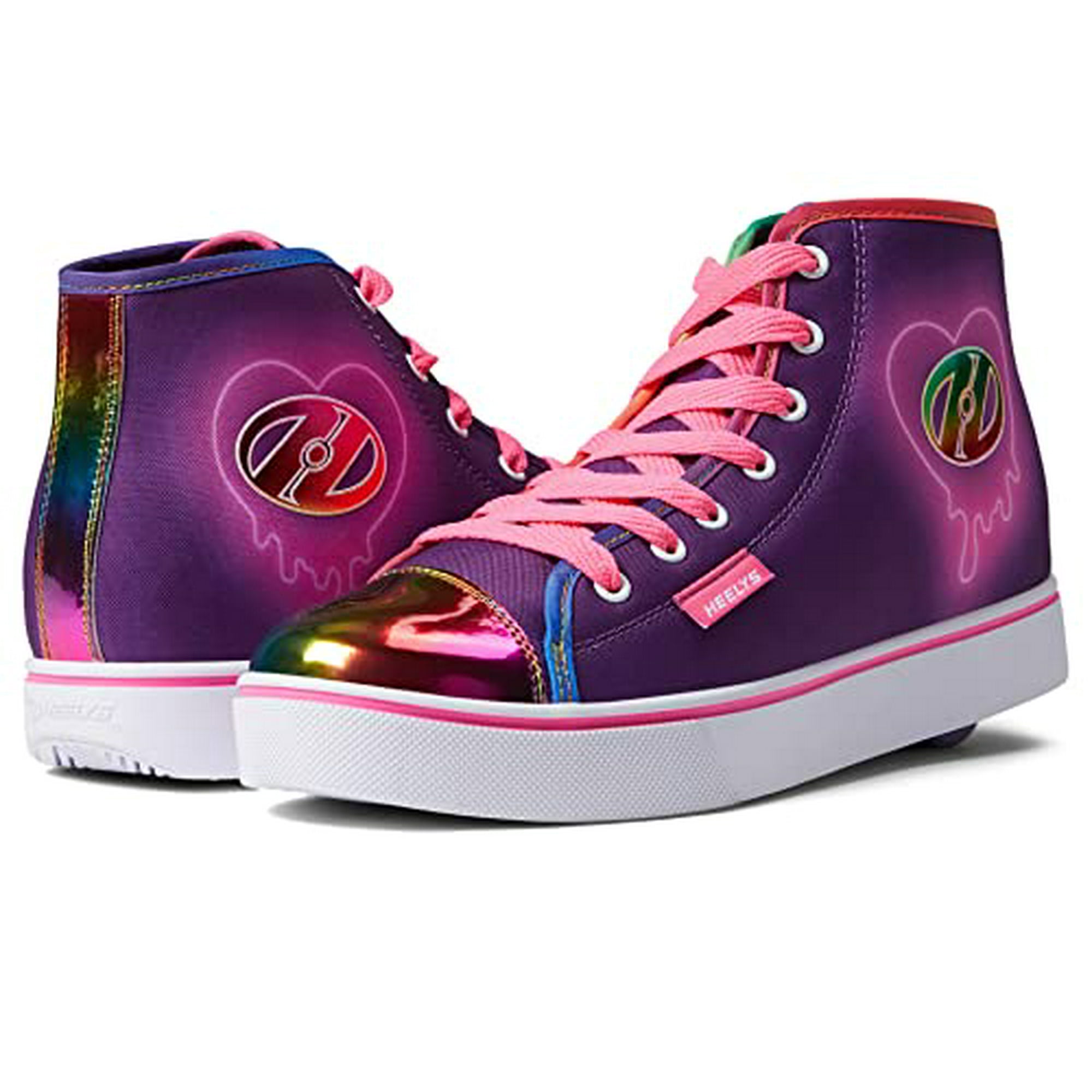 HEELYS Girl s Veloz Little Kid Big Kid Adult Purple Rainbow White 3 Little Kid M Walmart