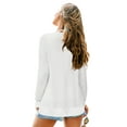 thumbnail image 5 of TEMOFON Womens Cardigan Sweaters Long Sleeve V Neck Waffle Tops Knit Lightweight Shirts for Women with Pockets White L, 5 of 7