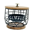 thumbnail image 1 of Soporte para cápsulas de café, de metal con base de madera, moderno organizador de cestas de almacenamiento con forma de taza para oficina y cocina., 1 of 9