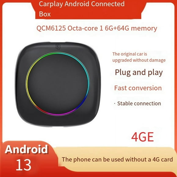 Wireless Carplay Android Adapter 4 in 1 6G+64G Car Adapter Wireless Adapter Convert Wired to Carplay Wireless Box