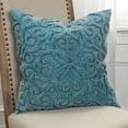 thumbnail image 6 of Blue Floral Patterned Heavy Textural Throw Pillow, 6 of 8