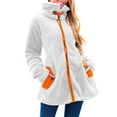 thumbnail image 6 of Hjlmsx Women's Sherpa Fleece Jacket Casual Lapel Collar Zip Up Jackets Loose Winter Coats Warm Fuzzy Outwear with Pockets White S, 6 of 9