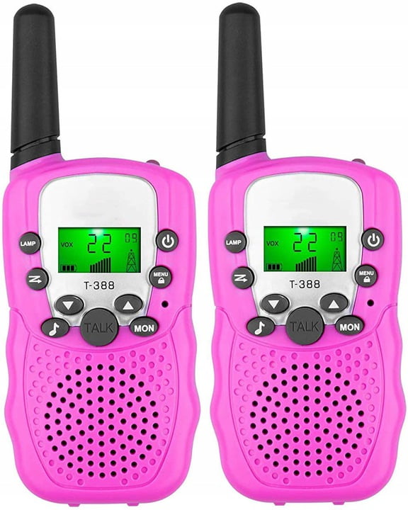 Rechargeable mini handheld walkietalkie for children, a pair, pink