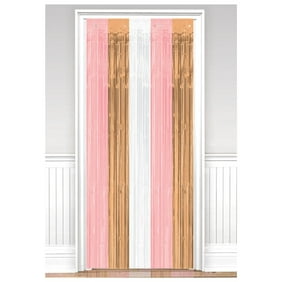 Mkhert Rose Gold Glitter Blackout Window Curtain Drapes Bedroom