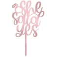 thumbnail image 2 of She Said Yes - Love Themed Rose Gold Cake Topper for Proposal, Wedding, Bridal Shower or Anniversary Cake (Pack of 2), 2 of 5